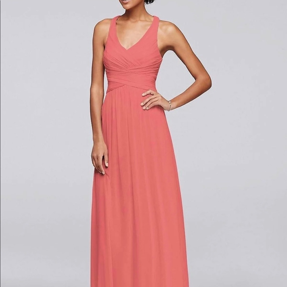David’s Bridal Formal Bridesmaid Dress Coral Reef